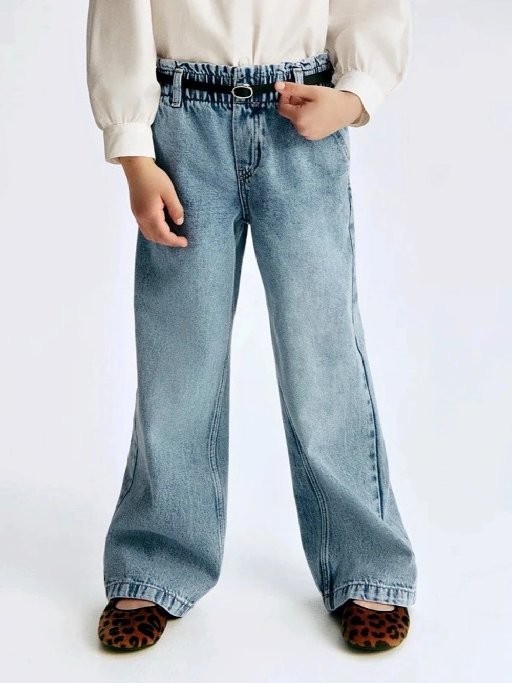 H&M Wide Leg Jeans in Blue Girls Size 8-9Y Like New